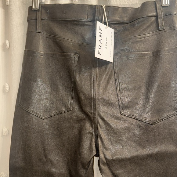 FRAME LEATHER ALI HIGH RISE CIGARETTE PANTS - Picture 14 of 16